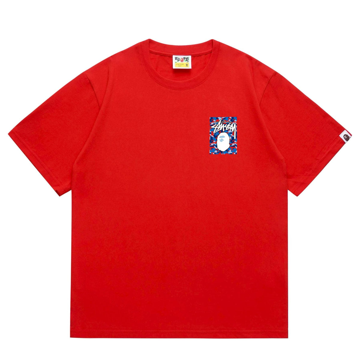 BAPE Blue Camo Ape Graphic T-Shirt — front