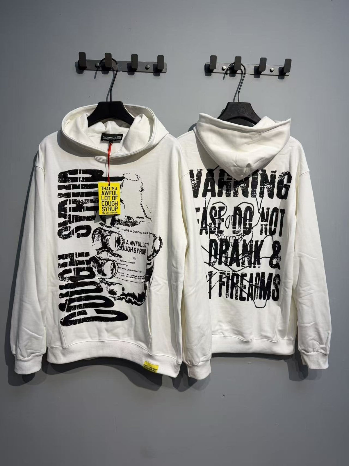 THAT'S A AWFUL LOT OF COUGH SYRUP Warning Graphic Hoodie — context