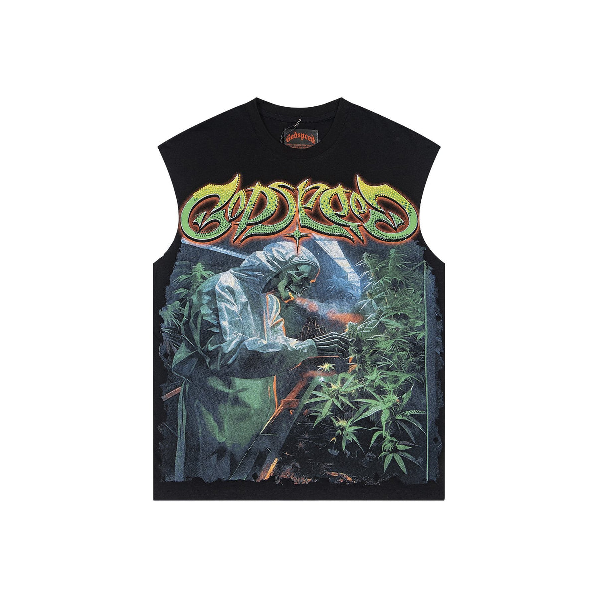 Godspeed Legalized Panther Graphic Sleeveless T-Shirt — front