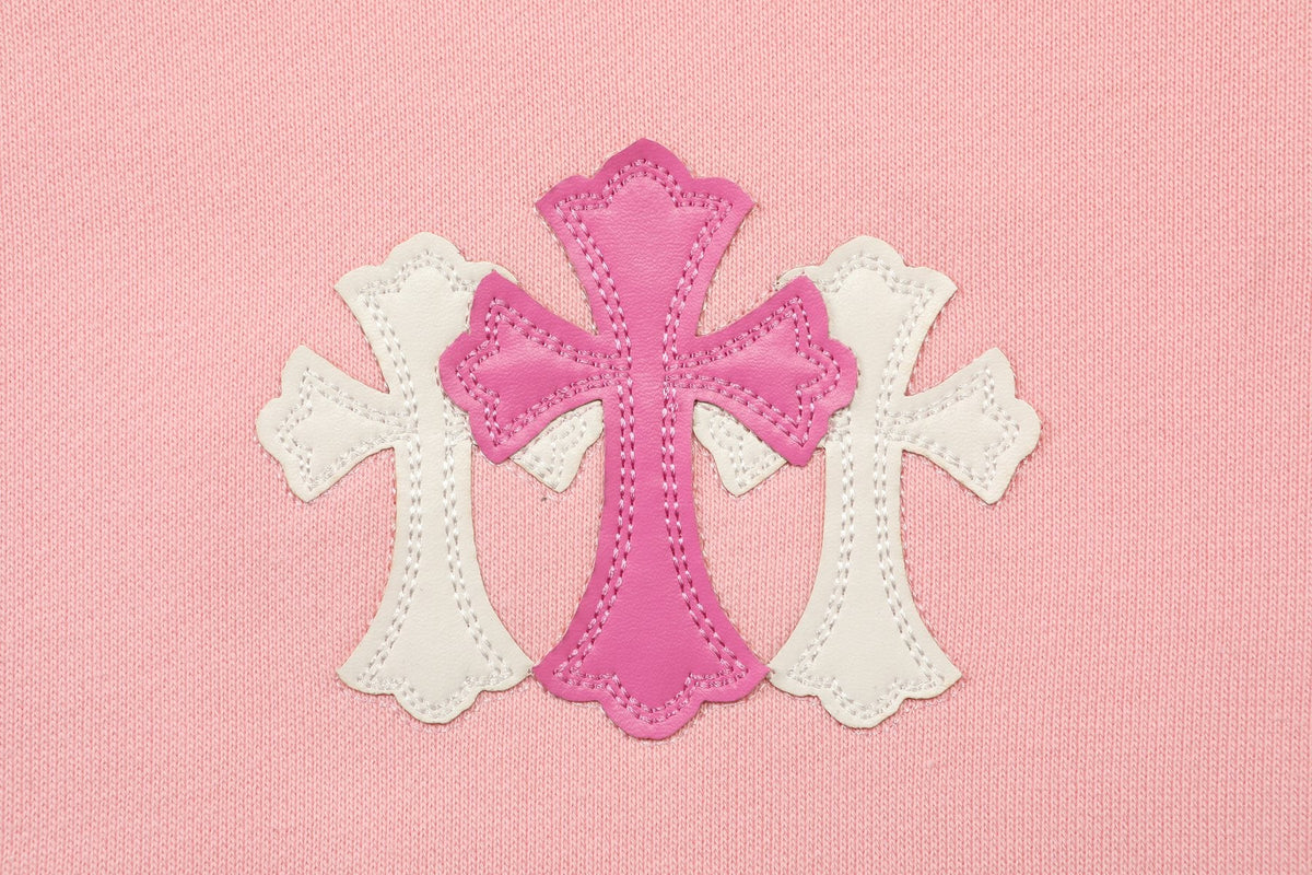 Chrome Hearts Pink Graphic Applique Crewneck Sweatshirt — detail
