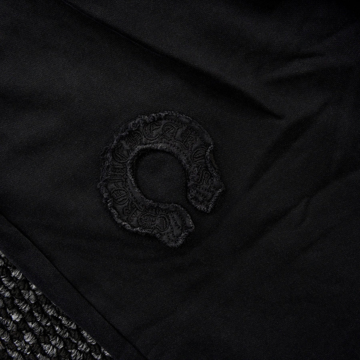 Chrome Hearts Horseshoe Embroidered Black Pants — fabric_closeup