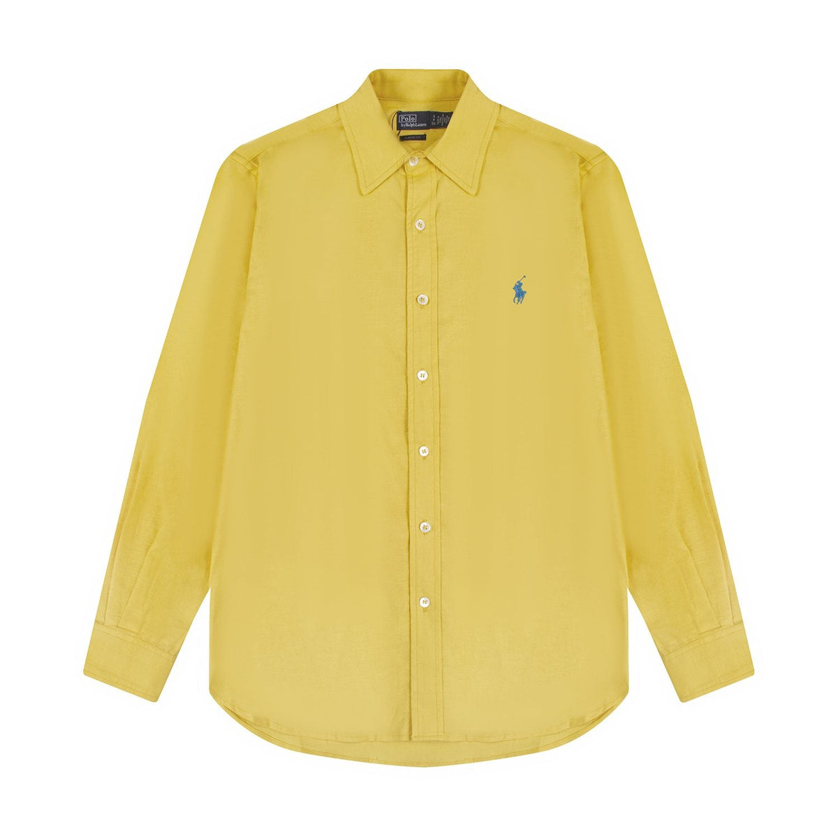 Test2-Ralph Lauren Embroidered Cotton-Blend Slub Linen Long-Sleeve Shirt — front